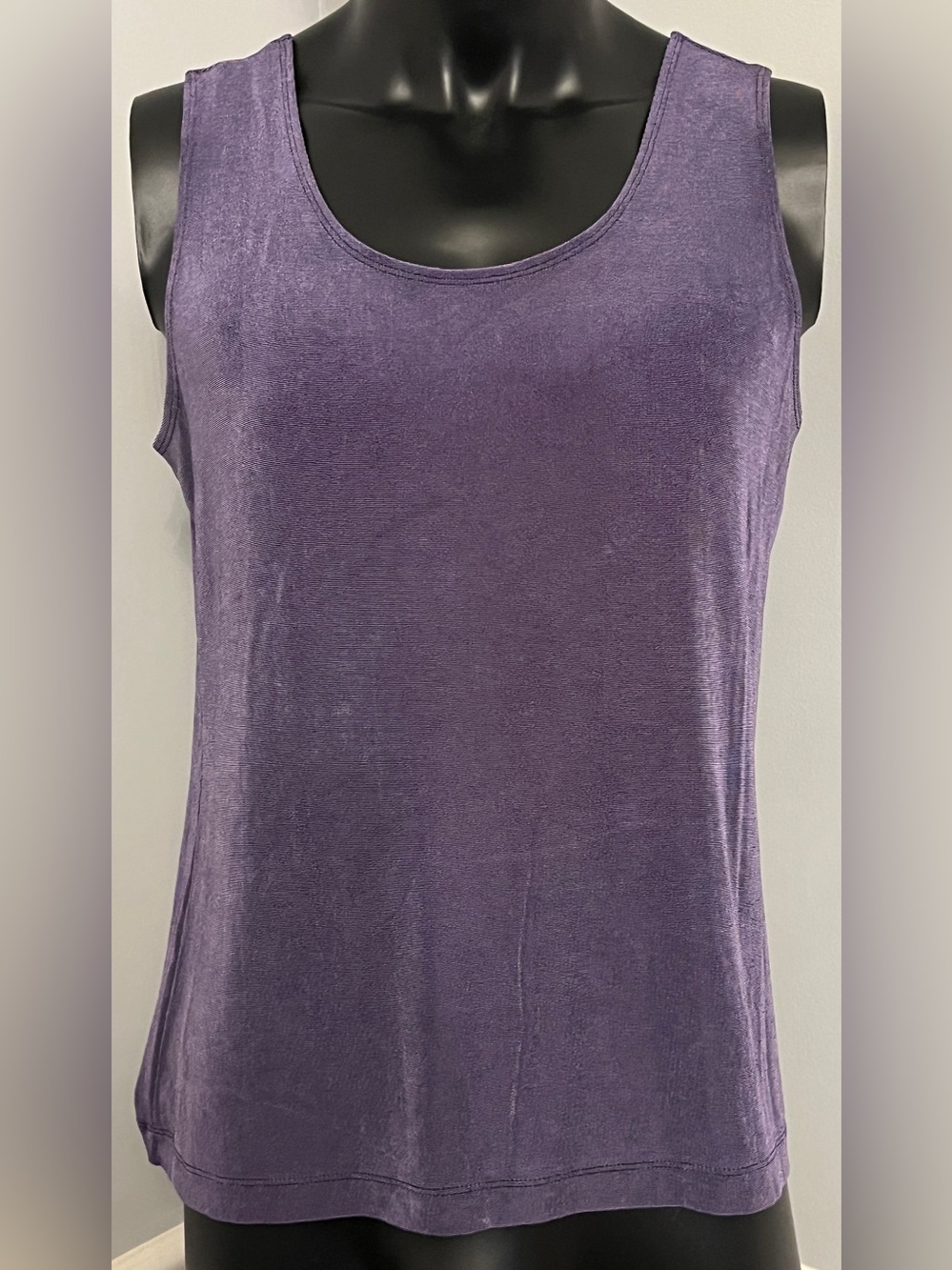 Chico’s Travelers Purple Slinky Shimmery Tank Top Size 3 - XL